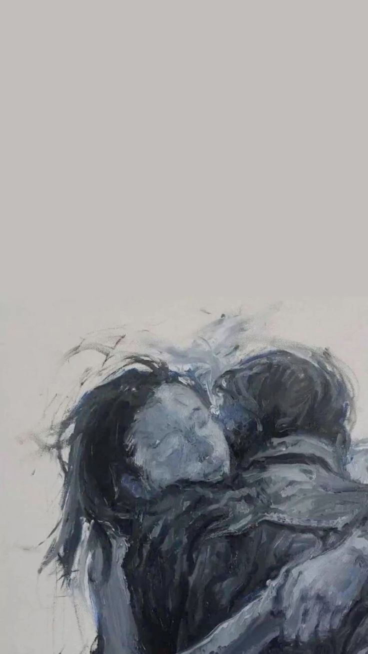 The Comfort of Connection - Abstract Embrace Art Print