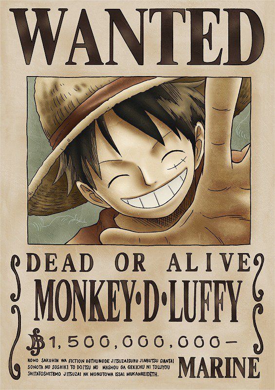 One Piece Monkey D. Luffy Wanted Poster (1.5 Billion Bounty)
