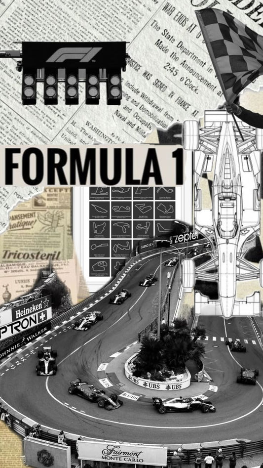Formula 1 Vintage Collage Poster - Monaco Grand Prix