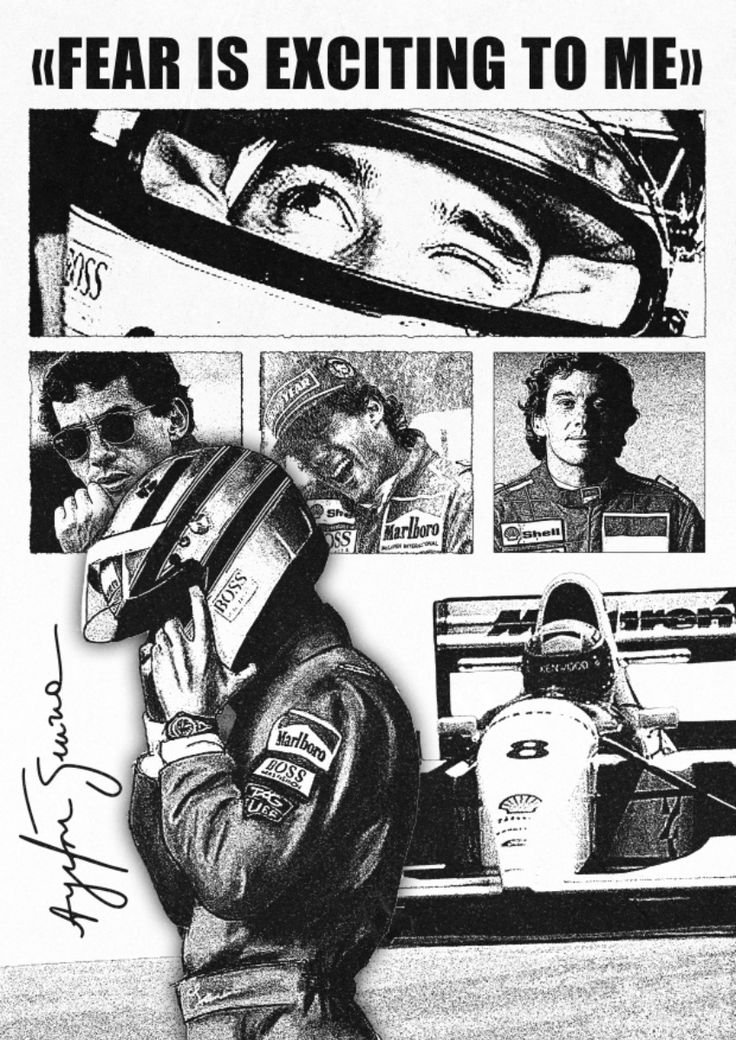Ayrton Senna "Fear Is Exciting To Me" - Legendary F1 Graphic Art Poster