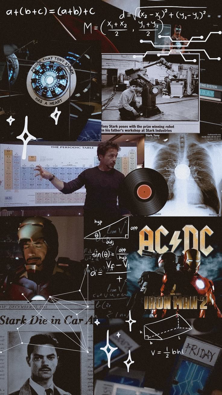Tony Stark "Genius, Billionaire" Iron Man Aesthetic Collage Poster