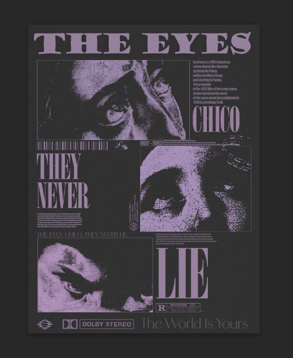 Scarface "The Eyes, Chico. They Never Lie" Modern Graphic Poster